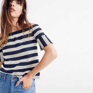 MADEWELL Stripe Off Shoulder Ribbed medium G7874